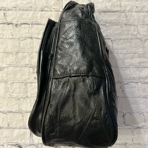 COMFORT CARRY-ALL CROSSBODY SLING BLACK PATCHWORK ERGO/ZIP UNISEX BAG - Picture 3 of 12